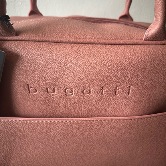 Bugatti Pink Duffle Bag Weekender with Crossbody Strap Vegan Leather NWT - Picture 3 of 10